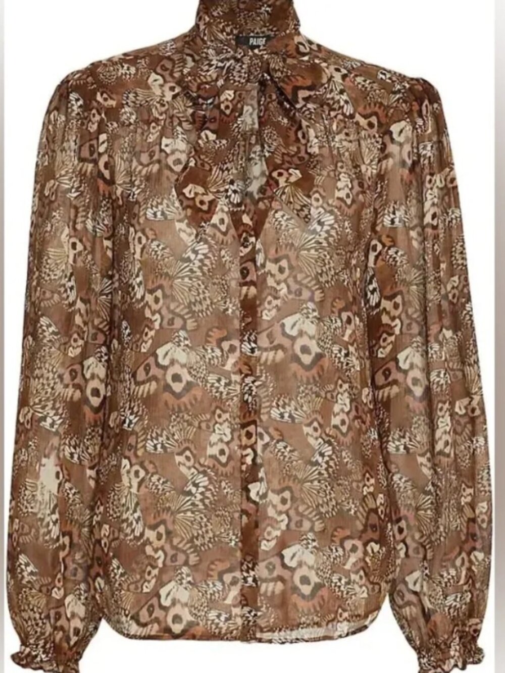 PAIGE Marcela Butterfly Print Silk Blouse Size Small